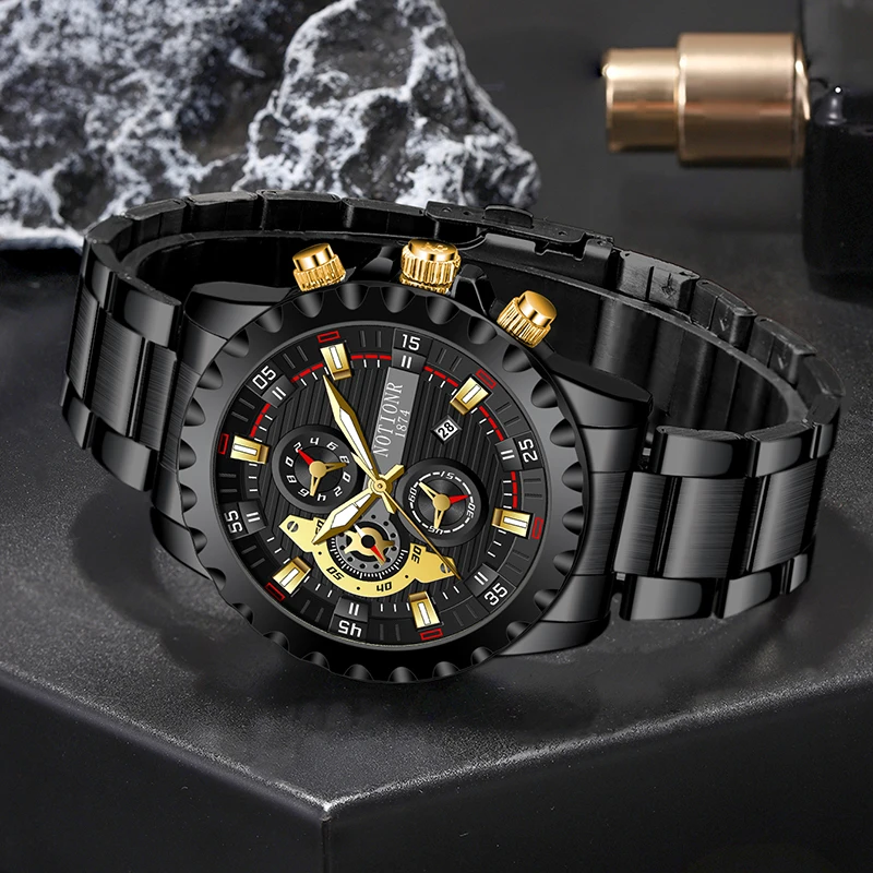 NOTIONR Top Brand Luxury New Men Watch Quartz Man Watches Waterproof Luminous Watch for Men Date Sport Wristwatch