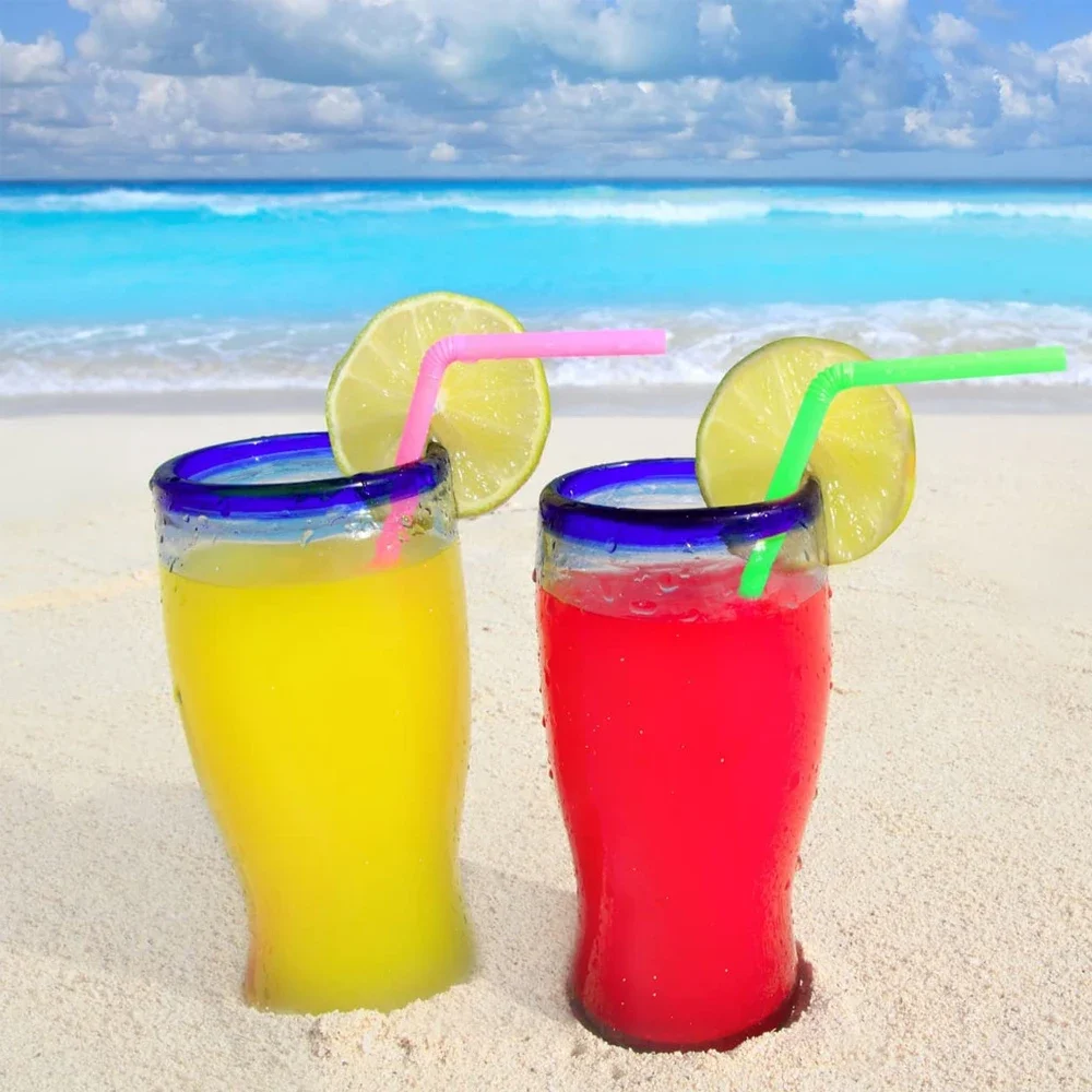 50-3000PCS Colorful Drinking Kunststof Straws Bar Party Wedding Kitchen Pajitas Plastique Beverage Straw Top
