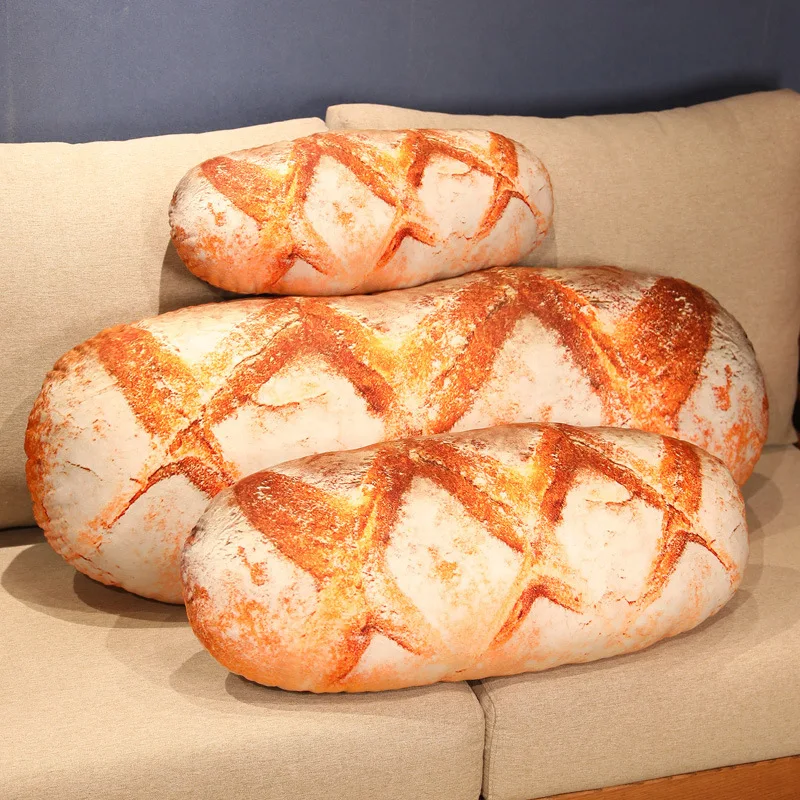 50-100cm Lifelike Bread Plush Pillow Creative Food Plush Toy Funny Fast Food NapThrow Pillow Cushion Home Decor Birthday Gift 4