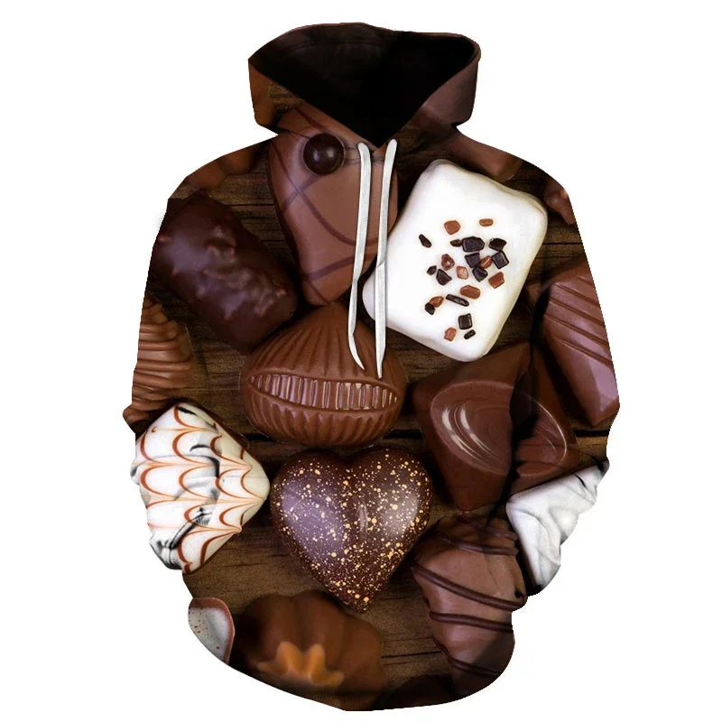 Colourful Candy Hoodies For Men Women Autumn Casual Pullovers 3D Print Lollipops Hoodie Boy Girl Children Funny Harajuku Clothes