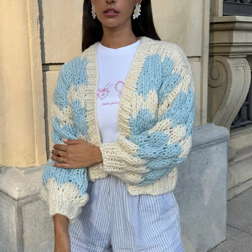 Oversized Chunky Knit Cardigan for Women