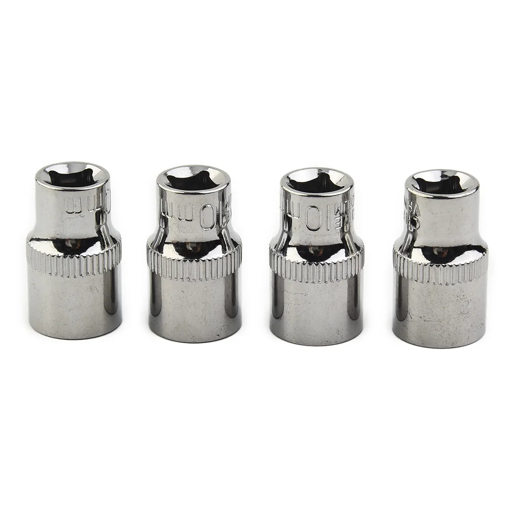 

4pcs Socket Chrome Vanadium Steel 1/4 Inch Drive 6-Point 10mm Socket DIY Hand-making Household Maintenance Tool