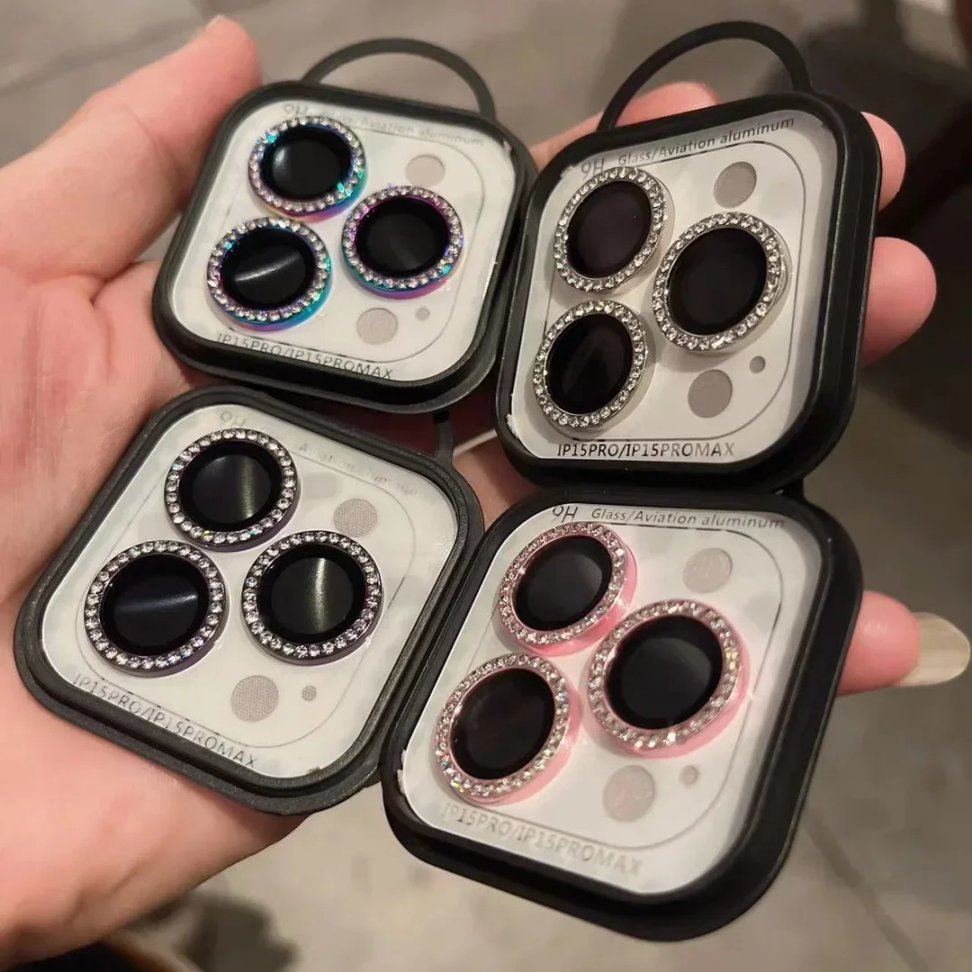 Glitter Diamond Camera Lens Protector - Premium Back Cover Lens Ring Glass