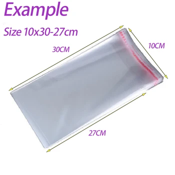 Wholesale size 10x40cm Clear Opp bags 10cm Width Long strip self sealing plastic packaging bag 1
