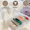 Double Jewelry Organizer Plastic Compartment Jewelry Organizer Small Box Square Carrying Storage Transparent 4