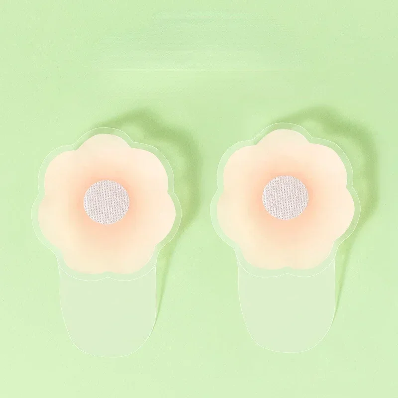 1 Pair Silicone Up Bra Sticker Waterproof Nipple Cover Lift Adhesive Invisible Bra Breast Pasty Women Chest Petals Reusable Bras