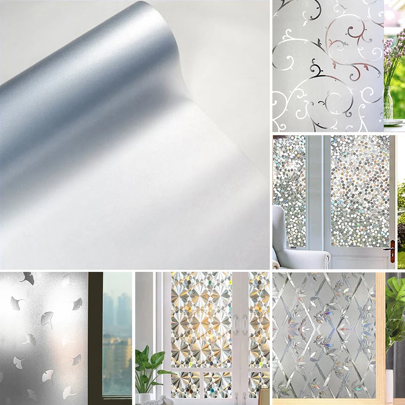 PVC Window Static Cling Window Film Removable UV Blocking Stained Frosted Privacy Opaque Glass Window Sticker Decals Home Decor 6