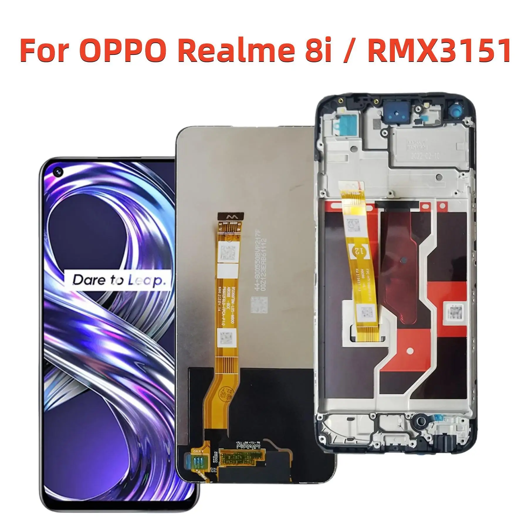 6.6'' Original For OPPO Realme 8i RMX3151 LCD Display Touch Screen  Replacement Digitizer Assembly For Realme8i LCD With Frame