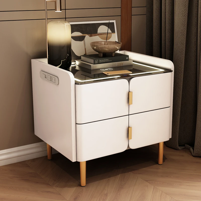 

Coffee Bedroom Nightstands Mobile Dressers Multifunctional Living Room Bedside Table Smart Storage Mueble Beds Furniture WWH29XP