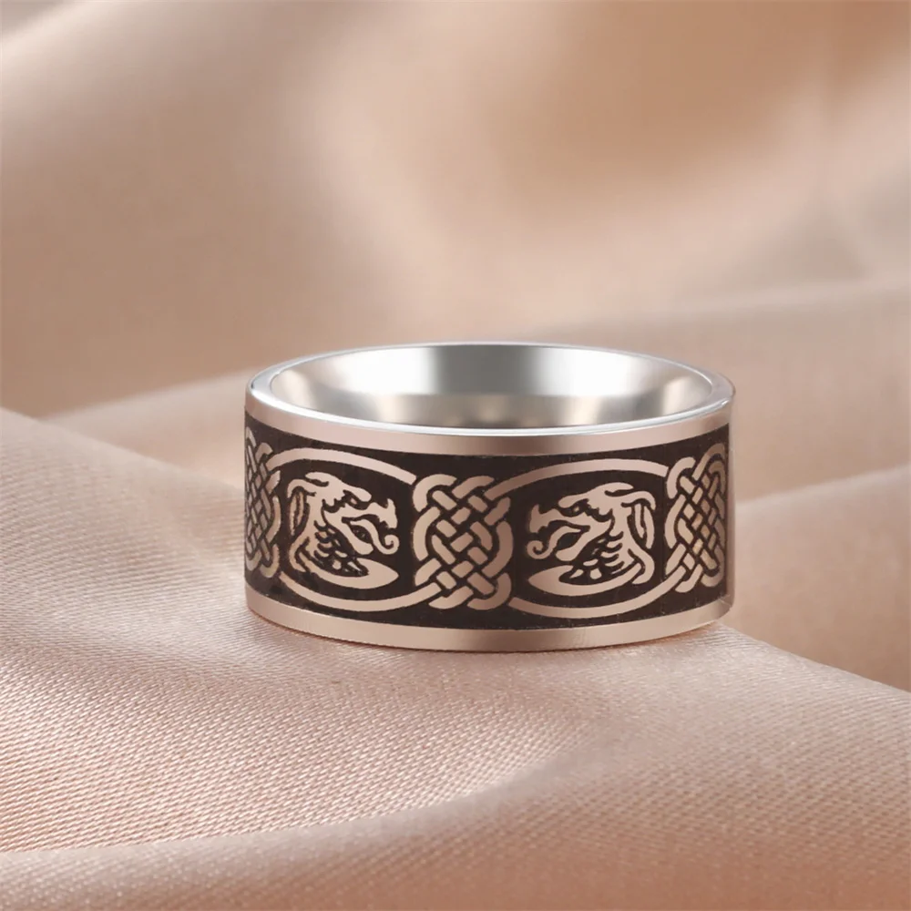 Finger Ring Stainless Steel Men's Lucky Tree Ring Vintage Celtics Knot Rings for Women Viking Witch Knot Amulet Jewlery Punk Wicca Bijou