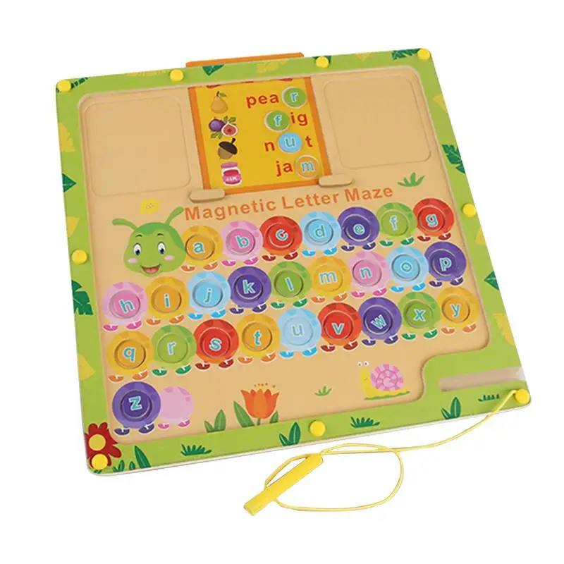 Alphabet Learning Toys Double-Sided Wood Magnetic Alphabet Board Magnet Sorting & Stacking Toys For Kids Boy Girl Family Friends