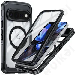 Luxury Underwater IP68 Waterproof Metal Aluminum Phone Case for Google Pixel 11ProXL (Black)