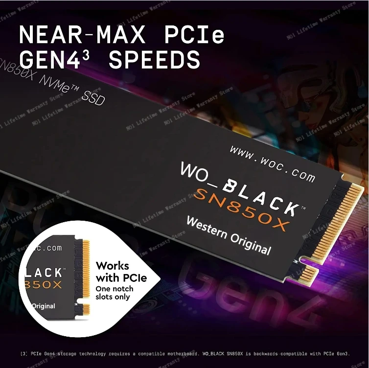 2024 BLACK WO SN850X NVMe  ָ Ʈ ̺, PCIe 4.0 Gen4  SSD, ִ 7300 MB/s M.2 2280, 8TB, 4TB, 2TB, 1TB, ǰ