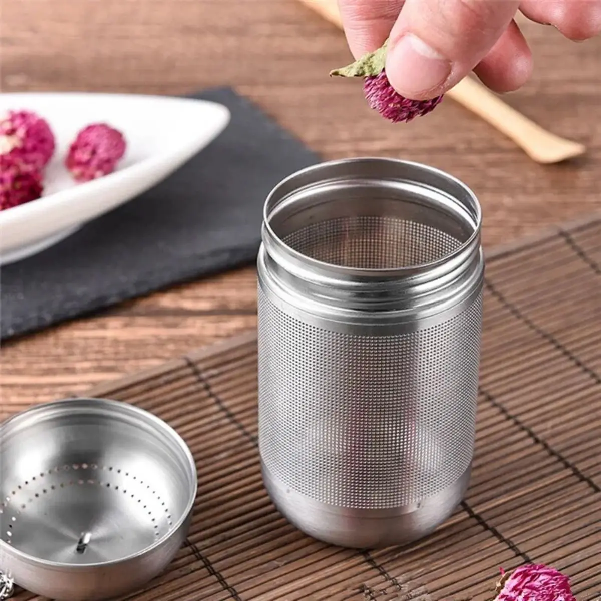 Stainless Steel Tea Infuser Tea Leaves Spice Seasoning Ball Strainer Teapot Fine Mesh Coffee Filter
