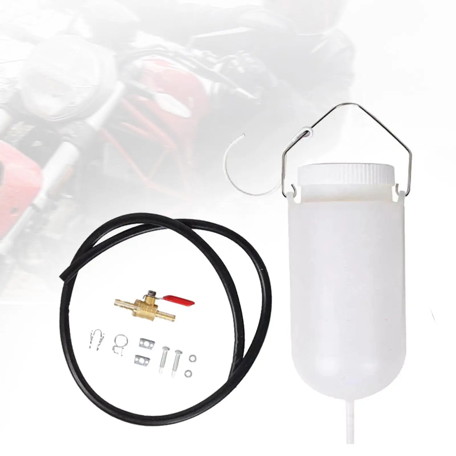 Auxiliary Fuel Tank 1L with Fuel Hose Versatile Storage for Motorcycles