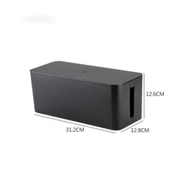 Cable Storage and Wire Management Organizer Box (Black-M)