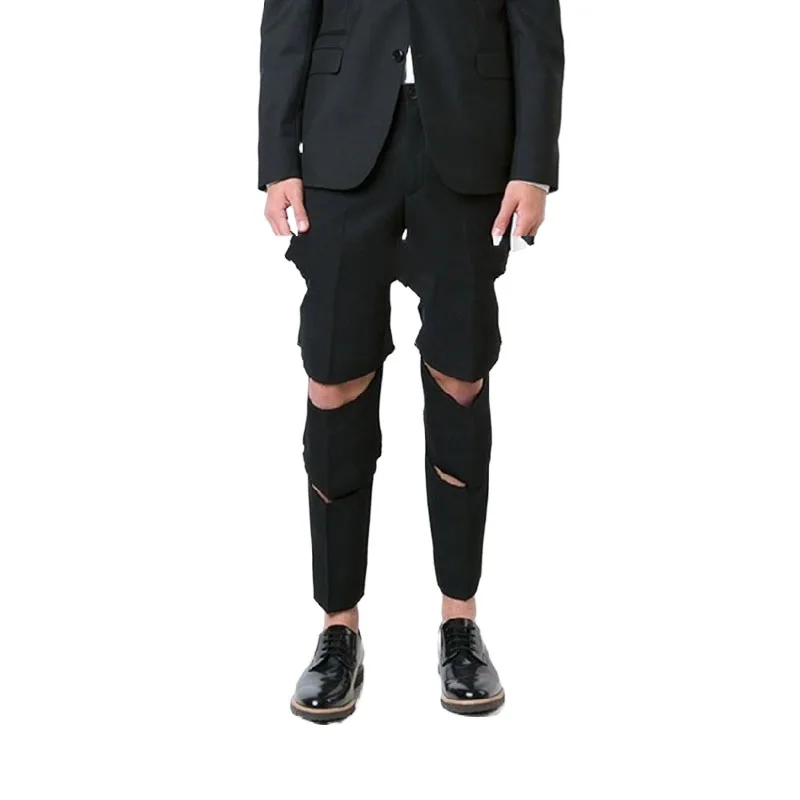 

Self-made 2023 new men's casual pants slim and worn trousers with long personality.