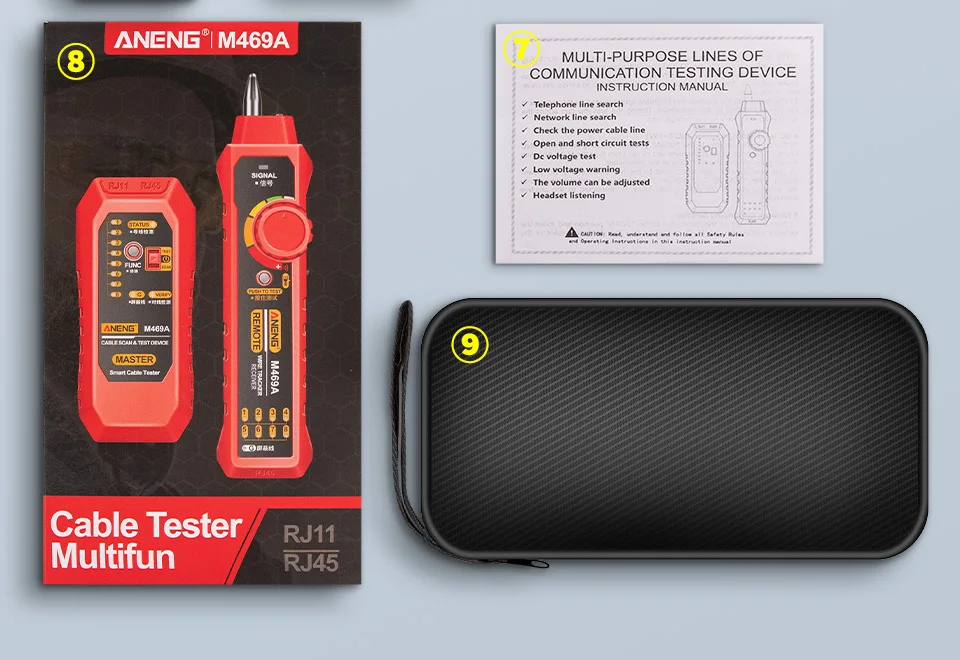 ANENG M469A Cable Tester Features