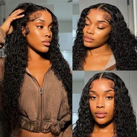 Perruque Lace Front Wig Deep Wave brésilienne naturelle, cheveux humains, 13x4, 13x6, pre-plucked, transparente HD 2