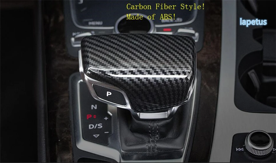 

Car Transmission Gear Shift Shifter Knob Gear Head Handle Decor Cover Trim Fit For Audi Q7 2016 - 2019 Carbon Fiber Accessories