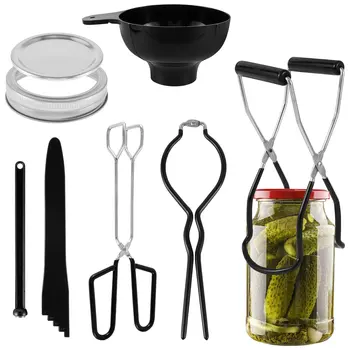 7pcs Canning Tools Jar Grabber Lid Jar Lifter Tong Wrench Funnel for Kitchen Starter Canning Supplies Kit Can Pliers Cap Opener 1