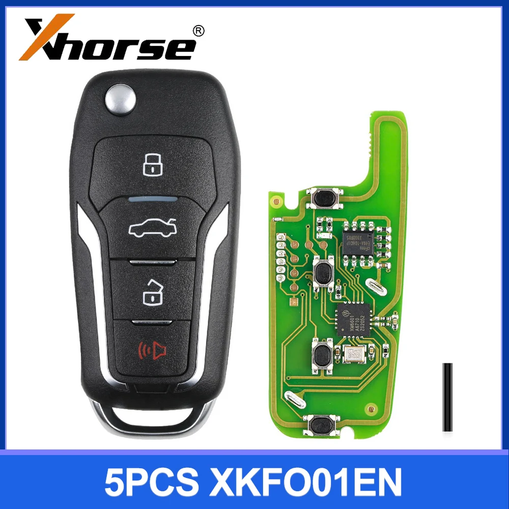 

5 шт./лот Xhorse XKFO01EN проводной дистанционный ключ для Ford Condor Flip 4 кнопочный неподвижный ключ King английская версия