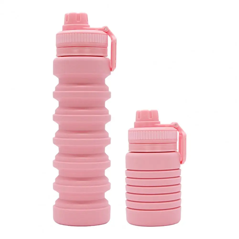 750ML Durable Silicone Folding Water Bottle Lightweight Folding Water Bottle BPA Free Sports for Outdoor