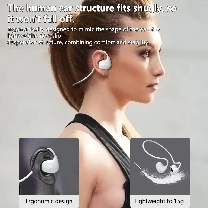Wireless Earphones Headphone Bluetooth 5.3 Open Ear Touch Control Business Headset Outdoor Sports Earbuds For Xiaomi Huawei