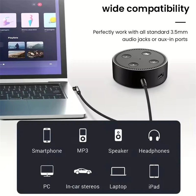 3.5mm Jack Audio Cable 90 Angle Extender Male to Male Speaker AUX Cables For Xiaomi Samsung MP4 Video Car Headphone Adapter Cord