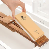XINZUO Acacia ไม้ Whetstone ฐานปรับ Telescopic Solid มีด Sharpening Block สําหรับมีดครัว 4