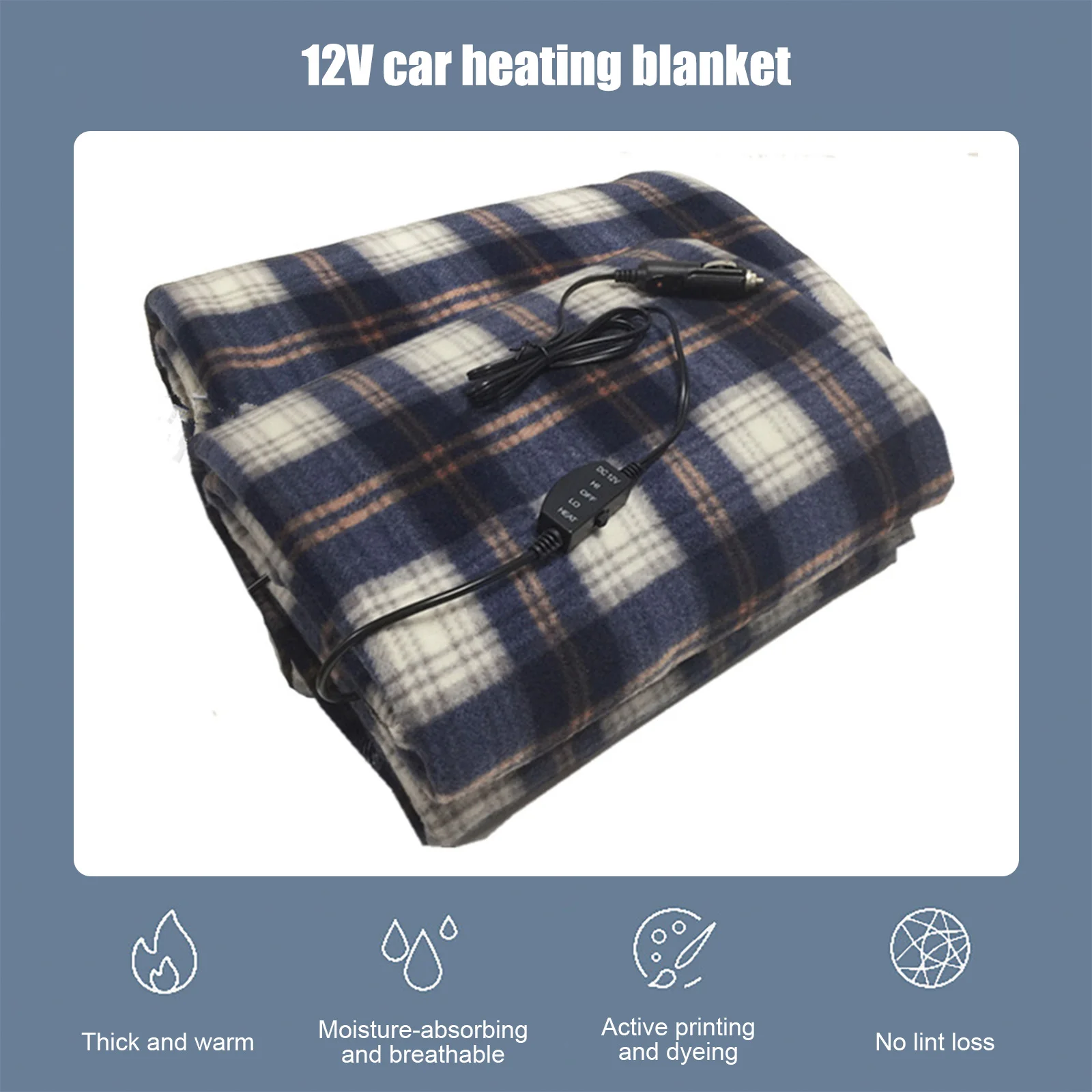 Plaid Electric Heated Blanket Mat for 12V Car Suv Rv Fleece Heated Blanket  Temperature Adjustable Warm Blanket for Autumn Winter - AliExpress