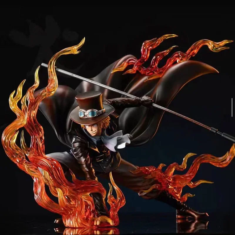 Anime One Piece Sabo Figure Iu Fire Fist Sabo Action Figures Rivoluzionario Army One Piece 24Cm Pvc Collection Model Toys Gifts