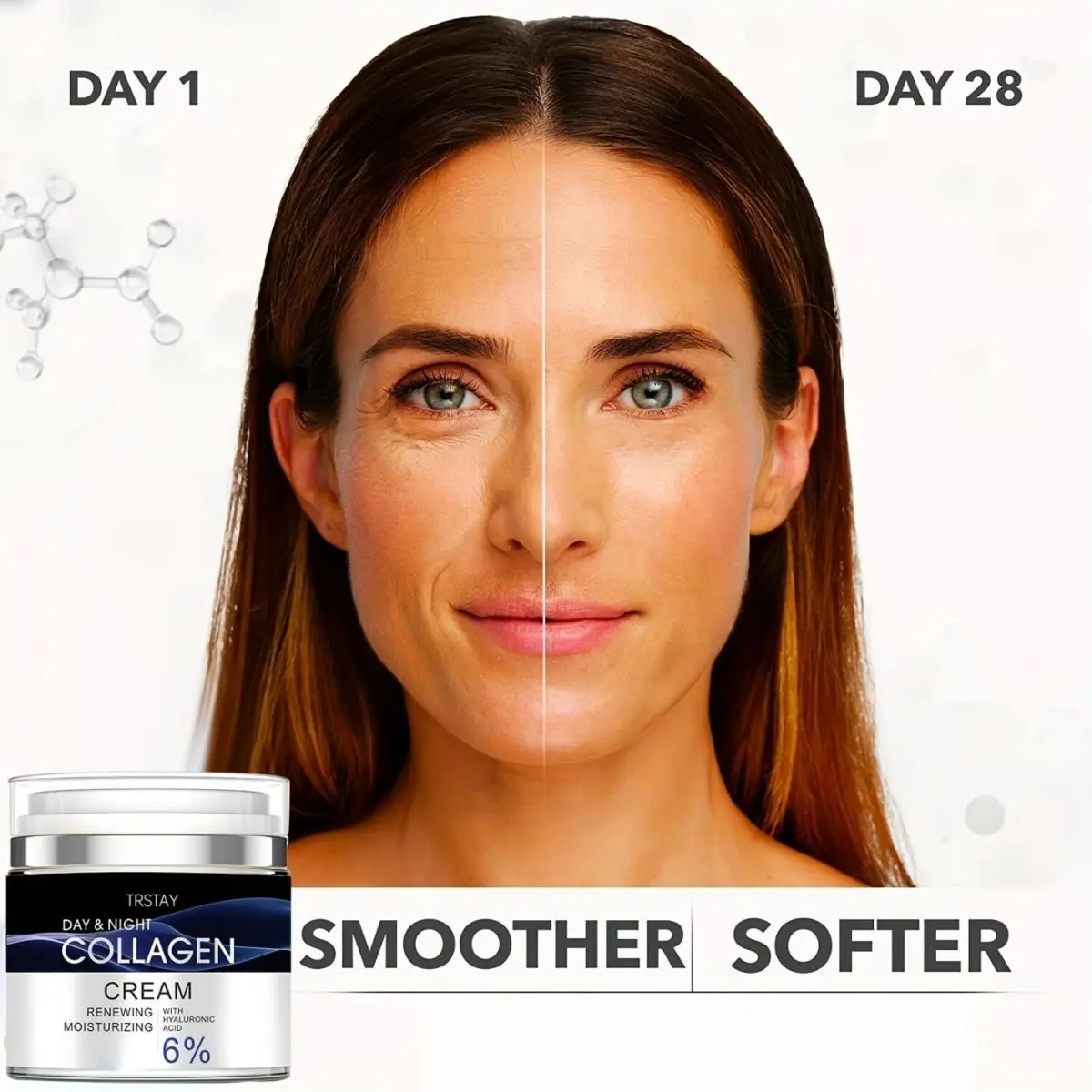 TRSTAY Eliminating Wrinkles Face Cream Anti Aging Snail Serum Moisturizer Collagen Neck Hyaluronic Acid Smoothes Moisturize