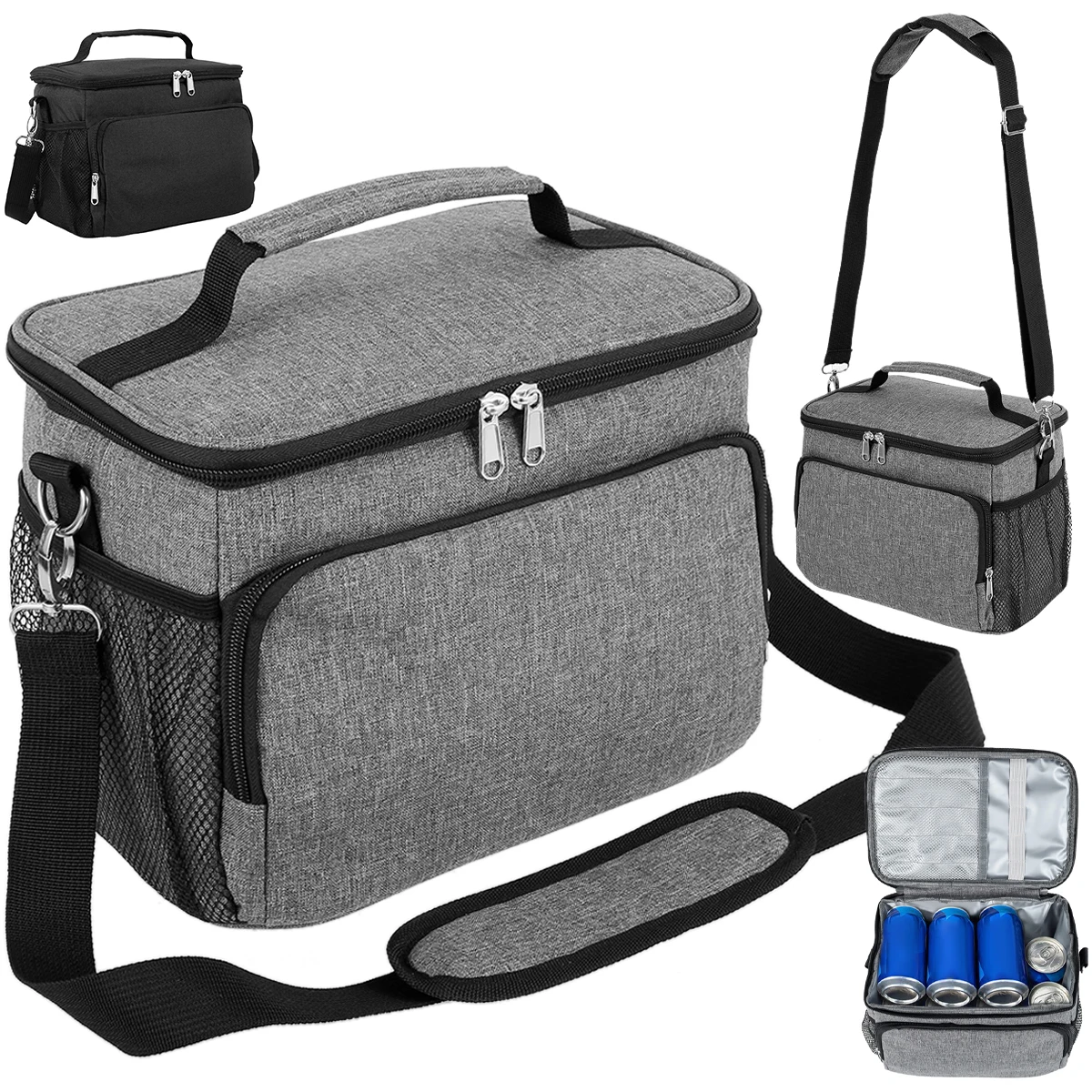 Insulated Lunch Bag Large Capacity Cooler Bag Bento Pack Student Bento Lunch Handbag Leakproof Thermal Organizer Bags