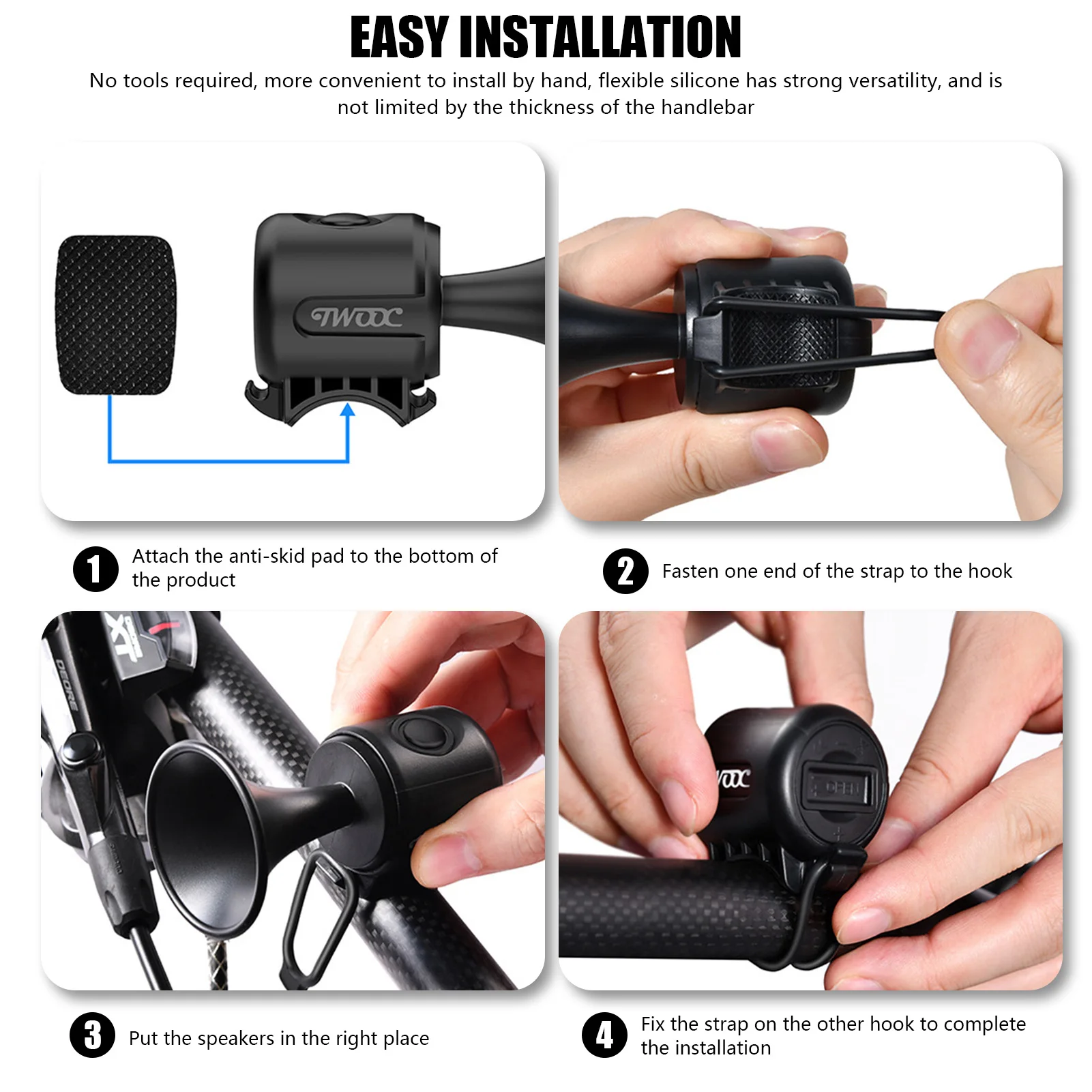 120db Bicycle Electric Horn MTB Bike Bell Cycling Handlebar Speaker Waterproof Scooter Ring Bell Safety Alarm For Bike Accessory bicycle bell mountain bike bell bicycle horn bicycle alarm bicycle accessories