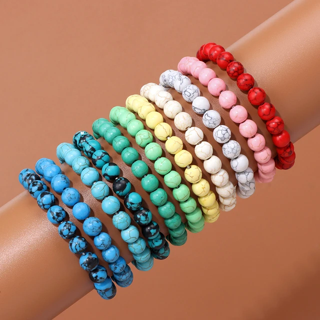 Bracelet élastique pierres naturelles couleurs