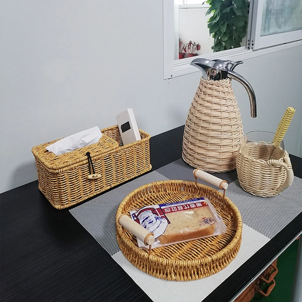 خدمة الشاي بأناقة أنيقة من ترمس الروطان، إبريق شاي...