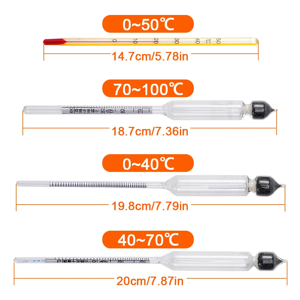4-Piece Alcohol Hydrometer Set 2