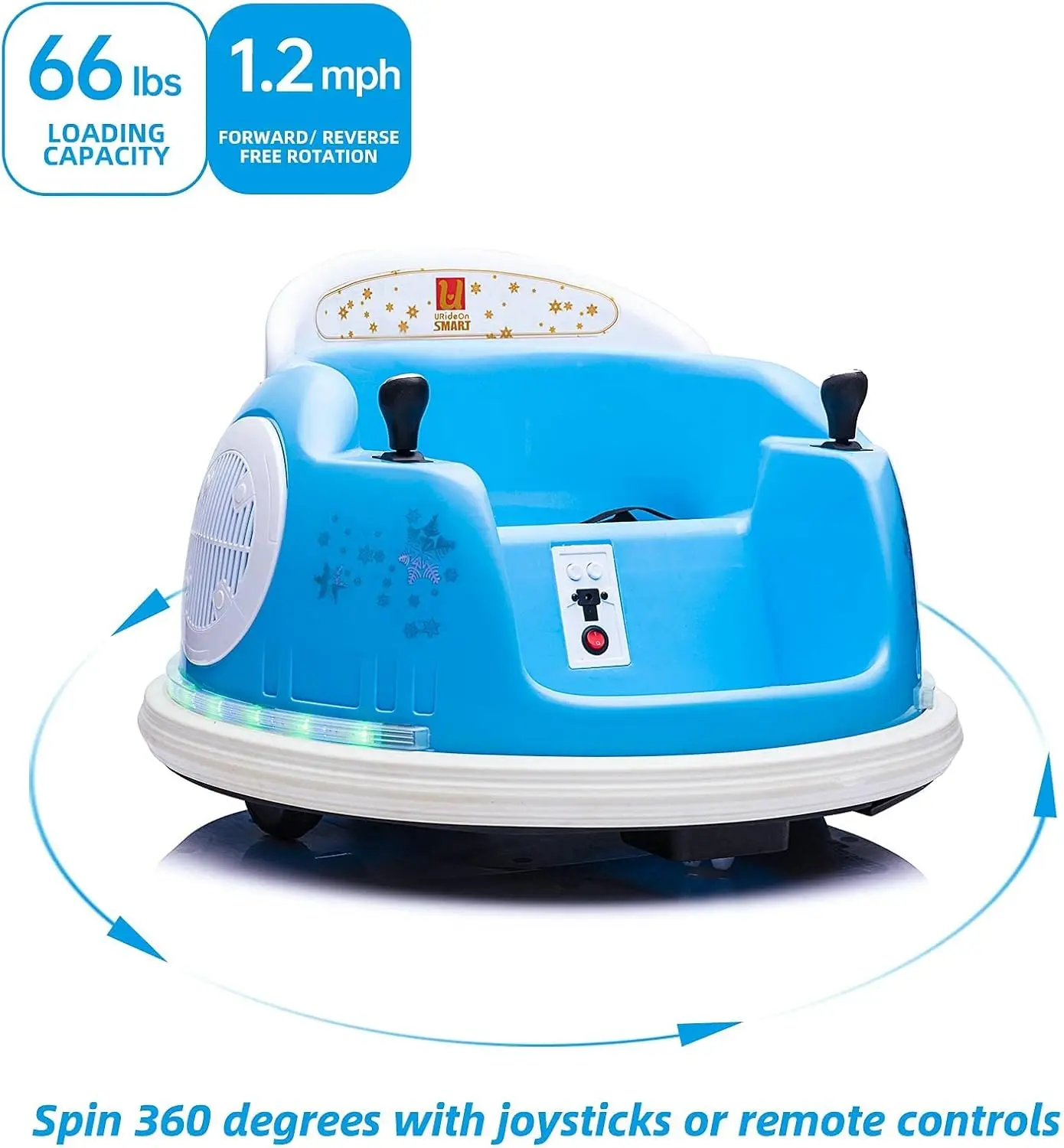On Bumper car for Kids, 6V Electric Vehicle Ride on Toys with Remote Control, Music,Colorful Flashing Lights,Battery
