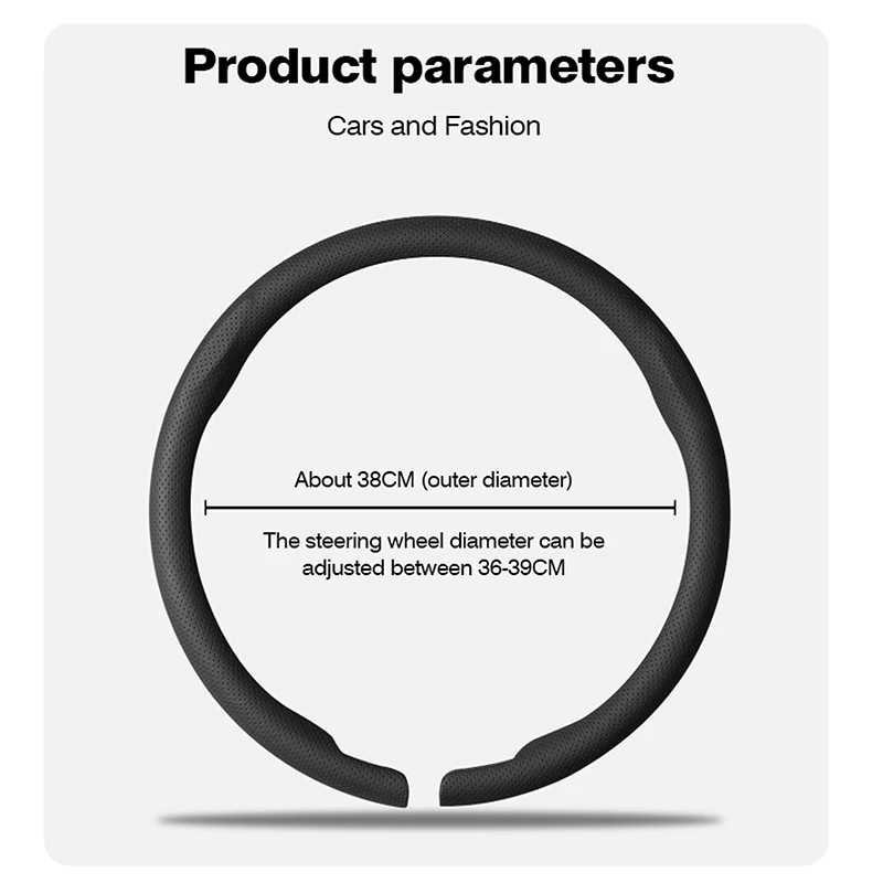 Premium Nappa Leather Breathable Steering Wheel Cover - Luxurious Auto Interior Accessory