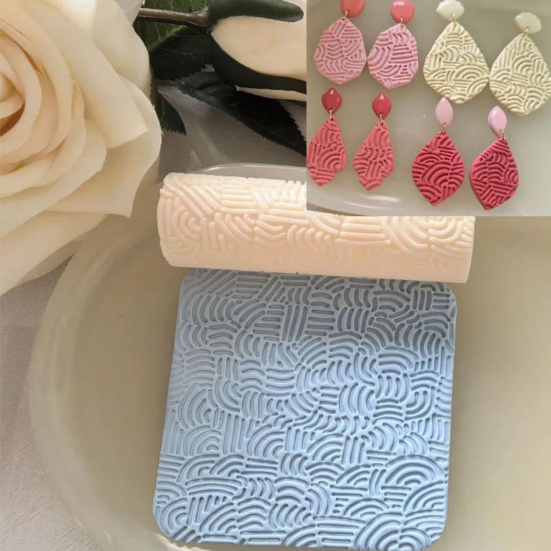 Soft Pottery Clay Texture Roller for DIY Earrings Making