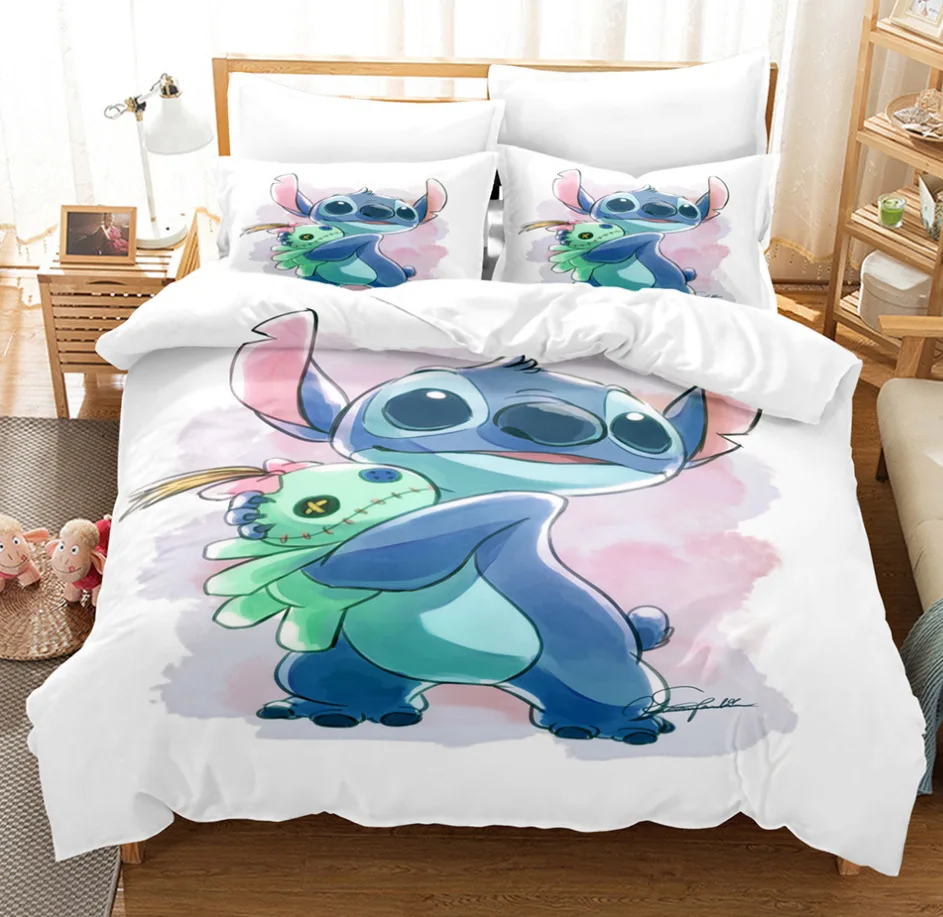 Disney Stitch Bedding Set Duvet Cover Pillowcase Kids Bed