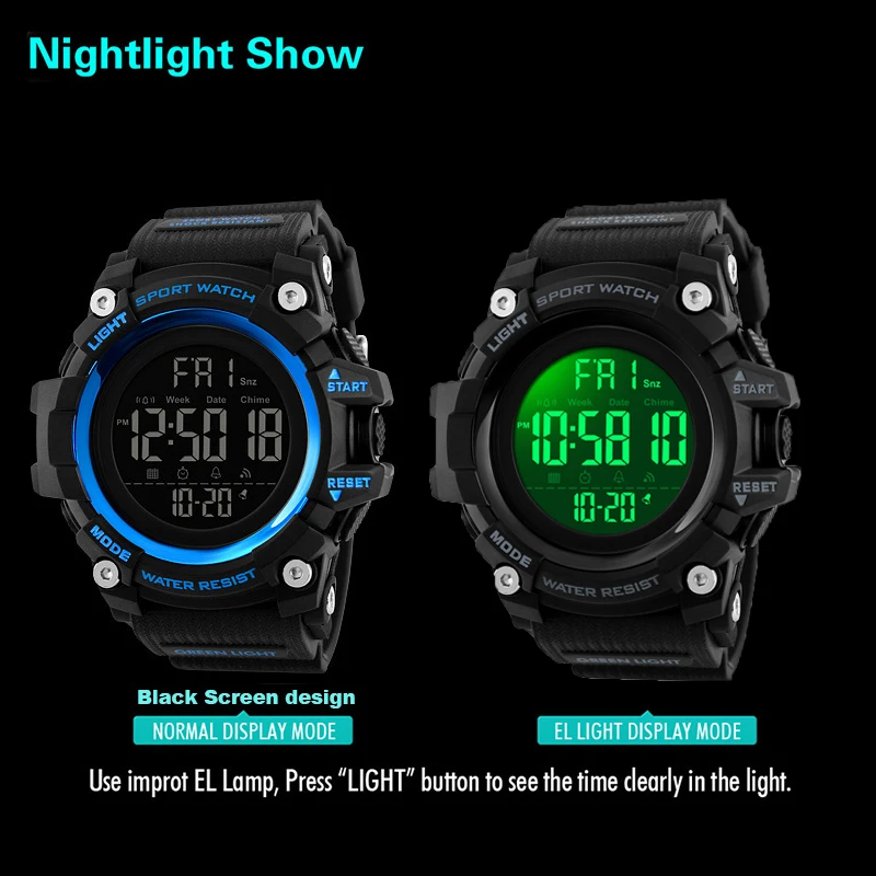 YIKAZE Military Men\'s Watches Countdown Stopwatch Sport Watch Luxury Men Wrist Watch Digital Waterproof LED Electronic Watch Kid