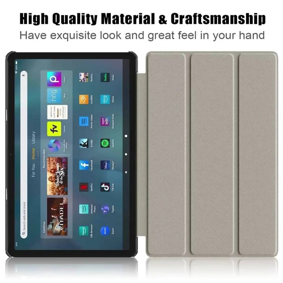 HoYiXi Custodia per Fire Max 11 Tablet 2023 Tablet Ultra Sottile Tri-Fold Case Protettiva in pelle Custodia Cover con Supporto Funzione - nero