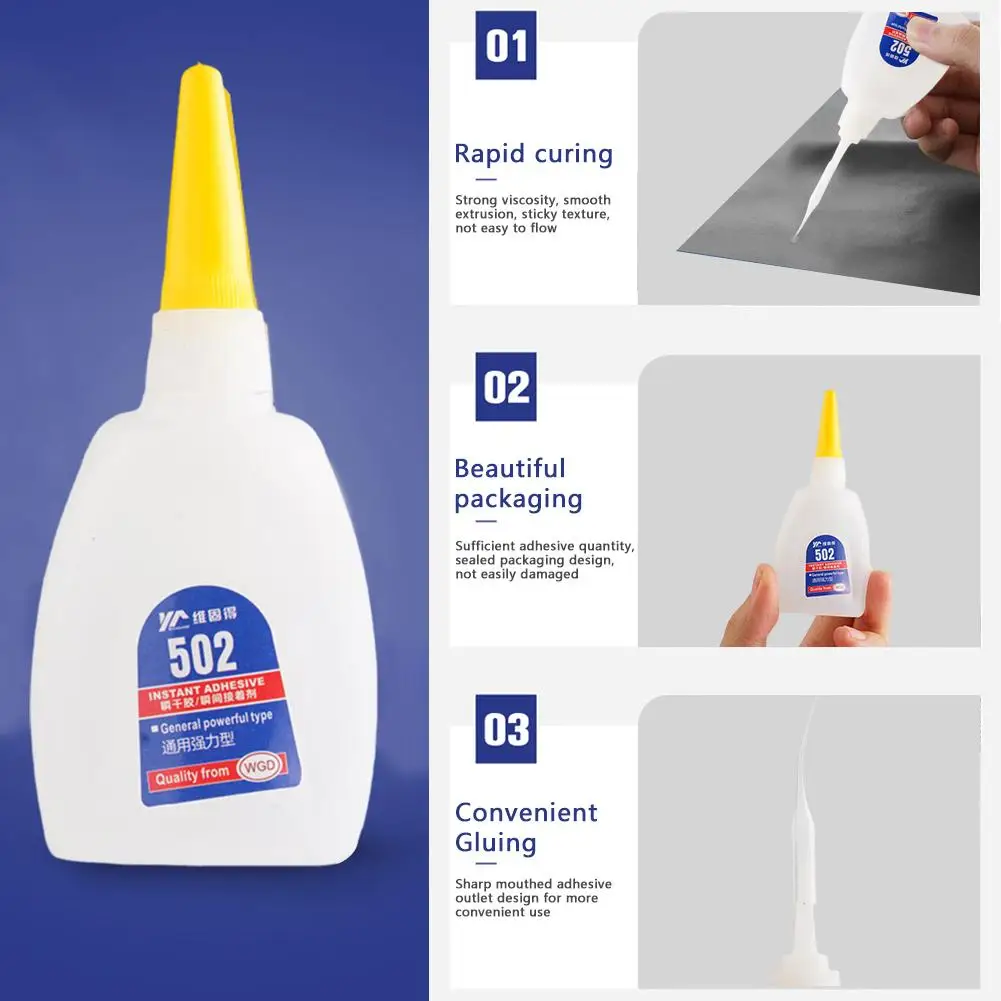 Instant Quick Drying Cyanoacrylate Adhesive for Leather Rubber Wood Metal