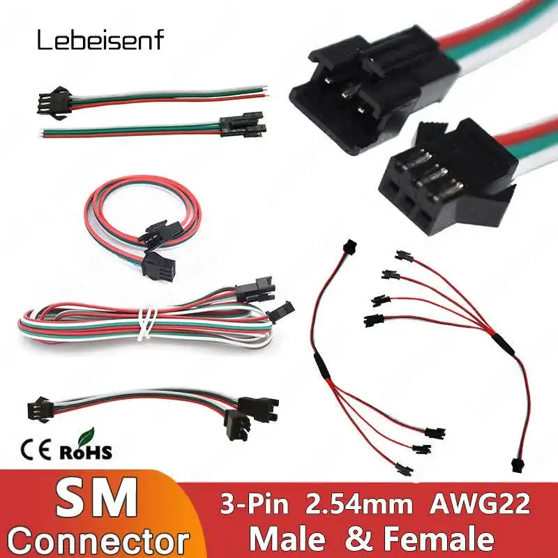 WANGCL 2PCS Striscia LED Splitter Cavo 4 Pin RGB Splitter 1 a 3 Porte Connettore Controller LED per RGB 5050 3528 2835 Striscia LED -Nero