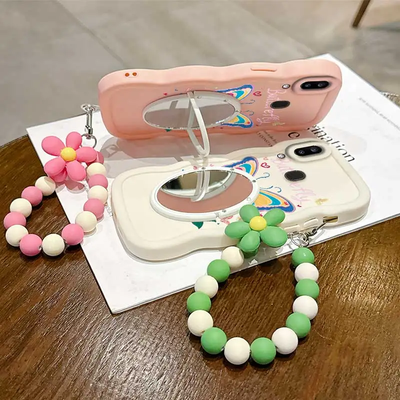 Cartoon Butterfly Phone Accessory Set: Case, Lanyard & Stand