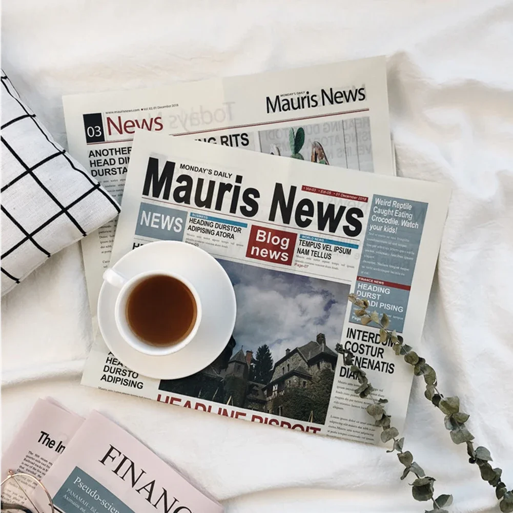 Nostalgic English newspaper vintage style photography background props cosmetic baking food shooting decoration items photo backdrop photo wallpaper photography auxiliary props