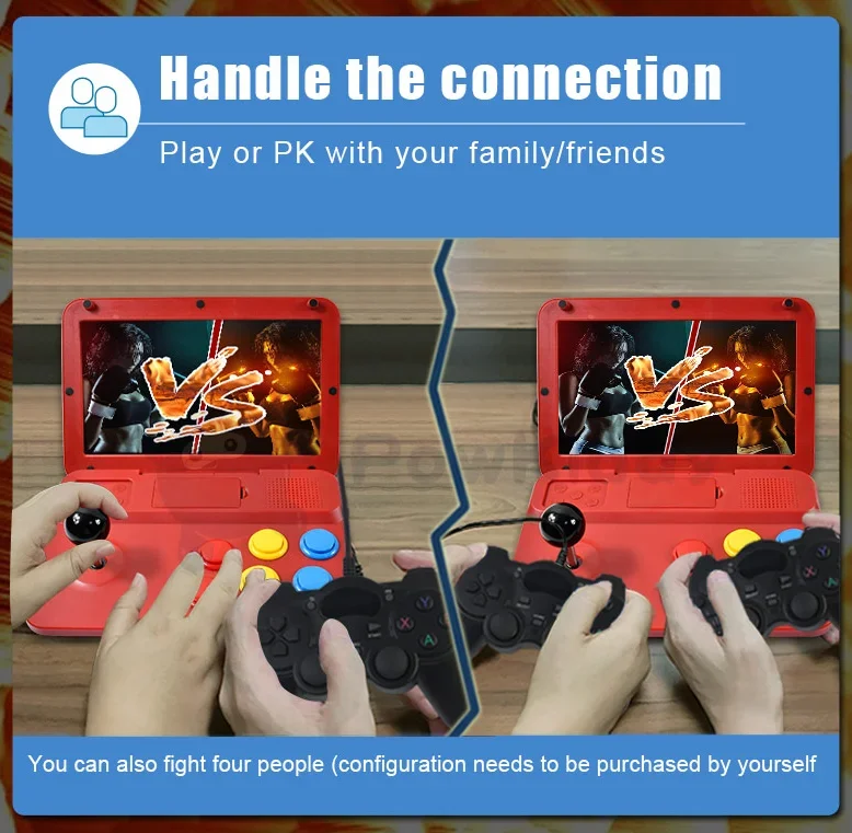 2024 New Powkiddy A13 Video Game Console 10 Inch Large Screen Detachable Joystick HD Output Mini Arcade Retro Game Players