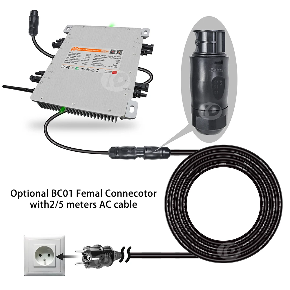 Betteri Bc01 Female Connector Power Plug for Solar Micro Deye Inverter -  China Power Plug, Cable Connector